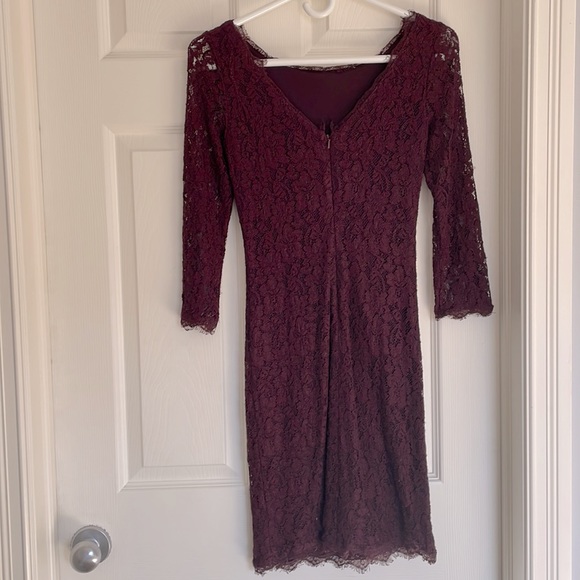 Babaton Aritzia Rafael Lace Dress - Burgundy - Picture 8 of 10